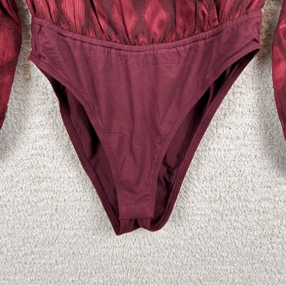 Band Of The Free‎ Bodysuit Womens XS Merlot Agatha Merlot Surplice Bodysuit - Picture 9 of 12